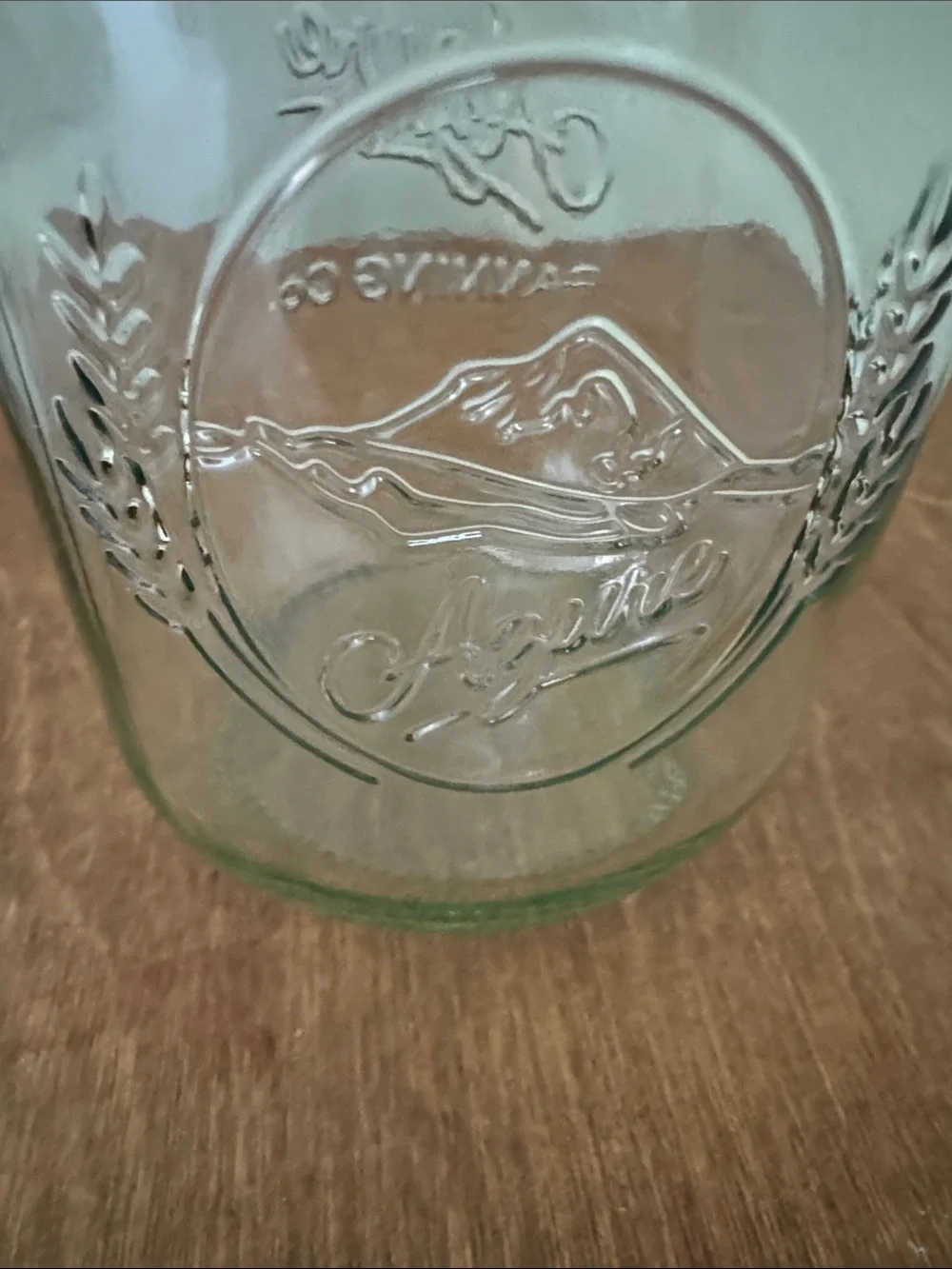 AZURE CANNING MT HOOD OREGON 12 QUART GLASS JARS INWARD ETCH REGULAR BOXED CASE